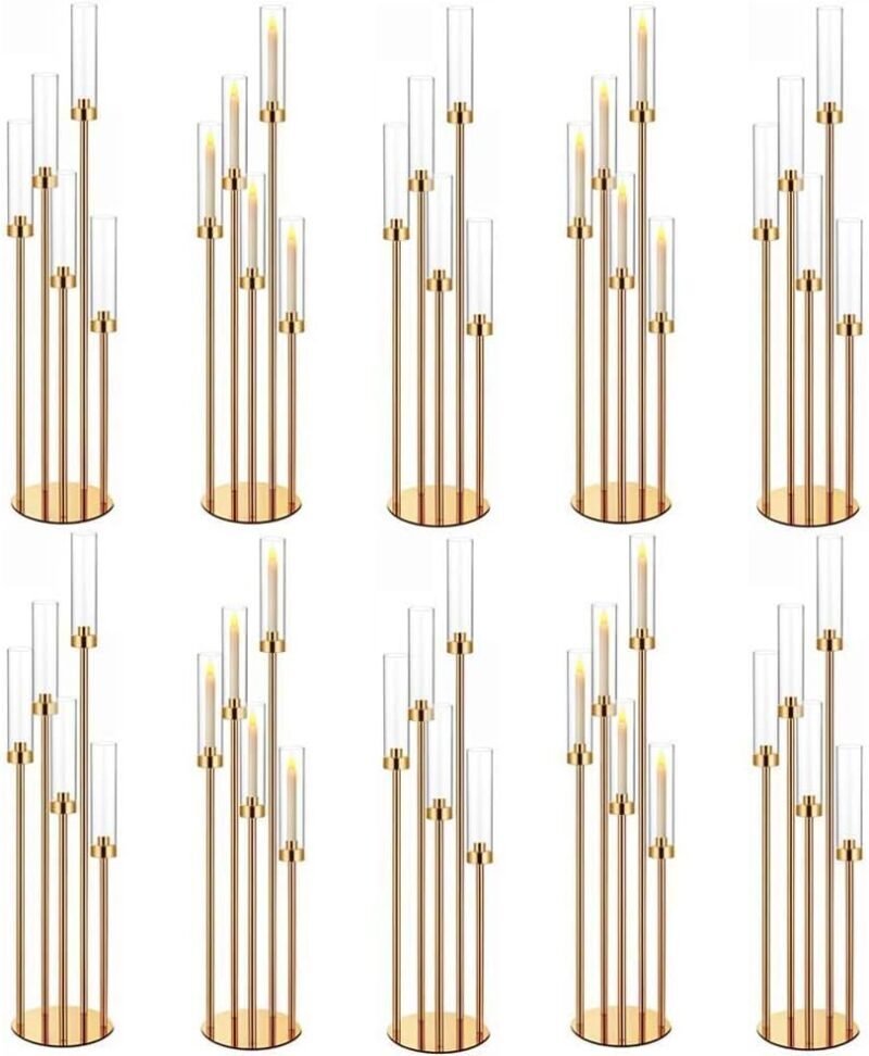 Gold Candelabra Centerpieces