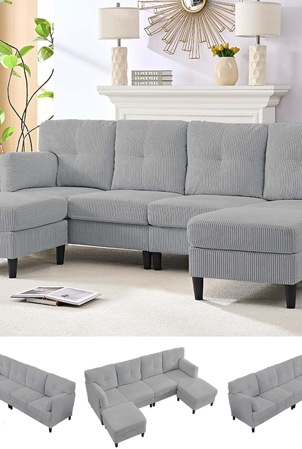 Modular Sectional Couch with Ottoman