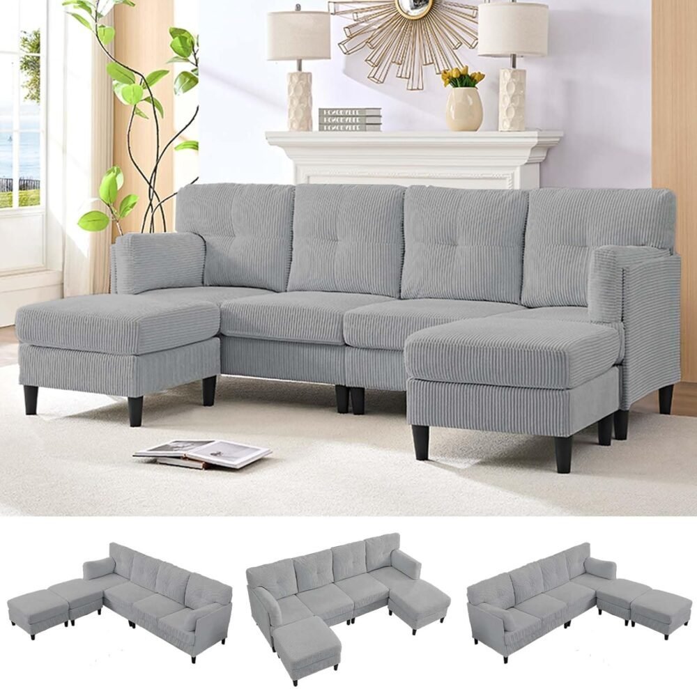 Modular Sectional Couch with Ottoman