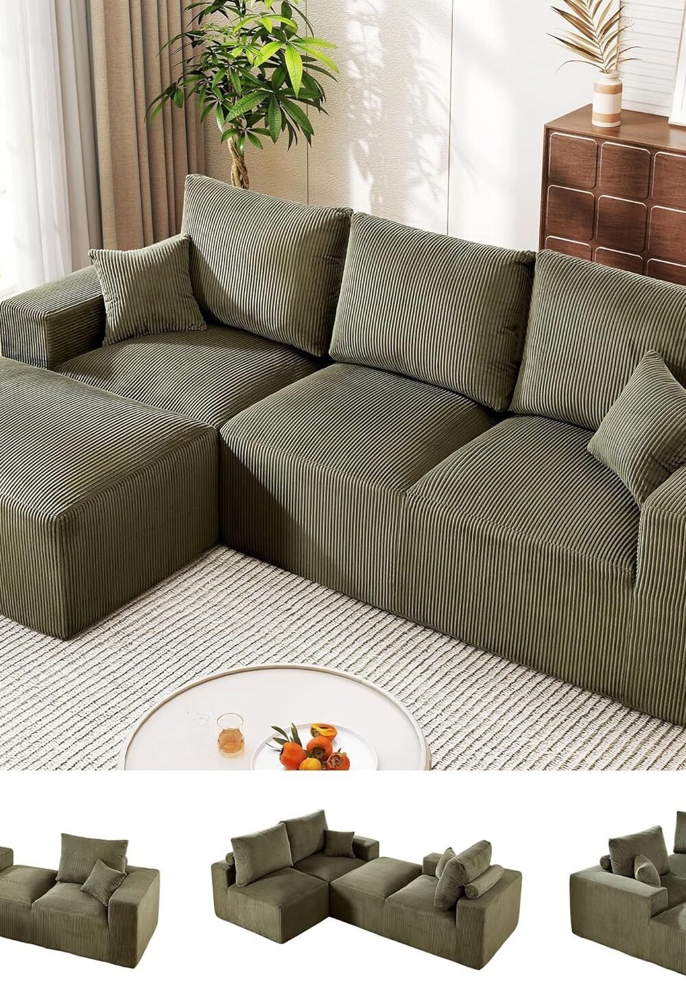 Cloud Sectional Sofa Couch with High-Seat