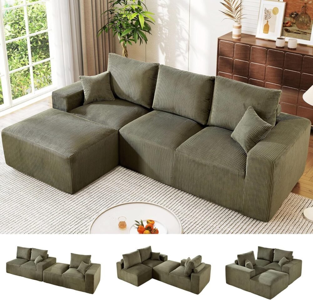 Cloud Sectional Sofa Couch with High-Seat